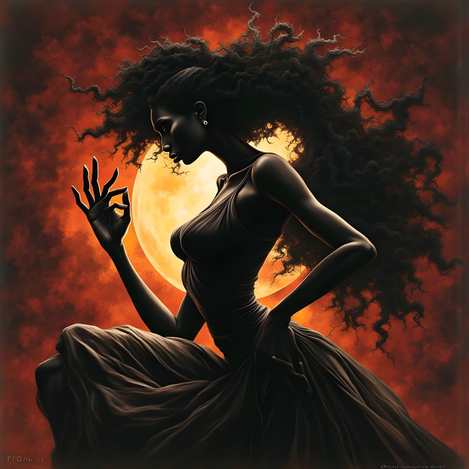 Surreal Expressionist Portrait of a Black Woman