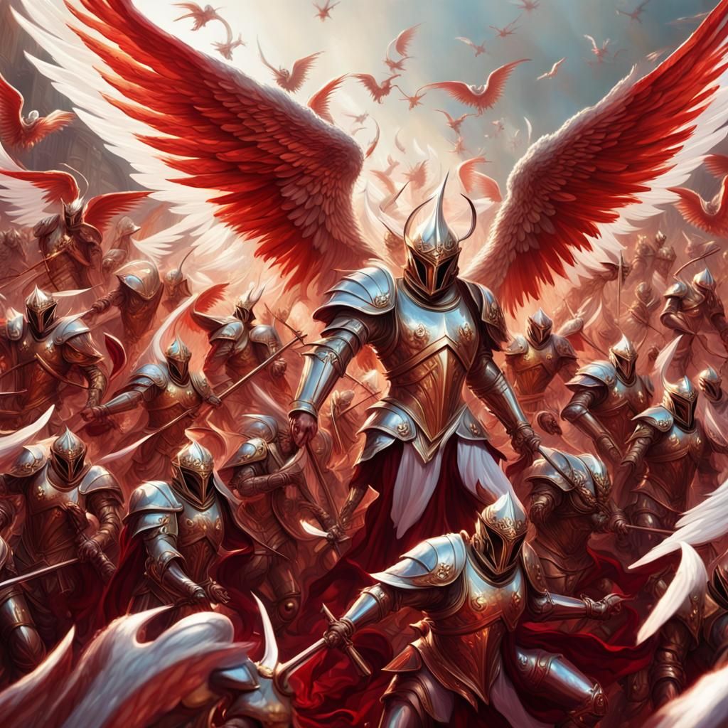 Angelic Army Battles Demons in Hyperrealistic Detail