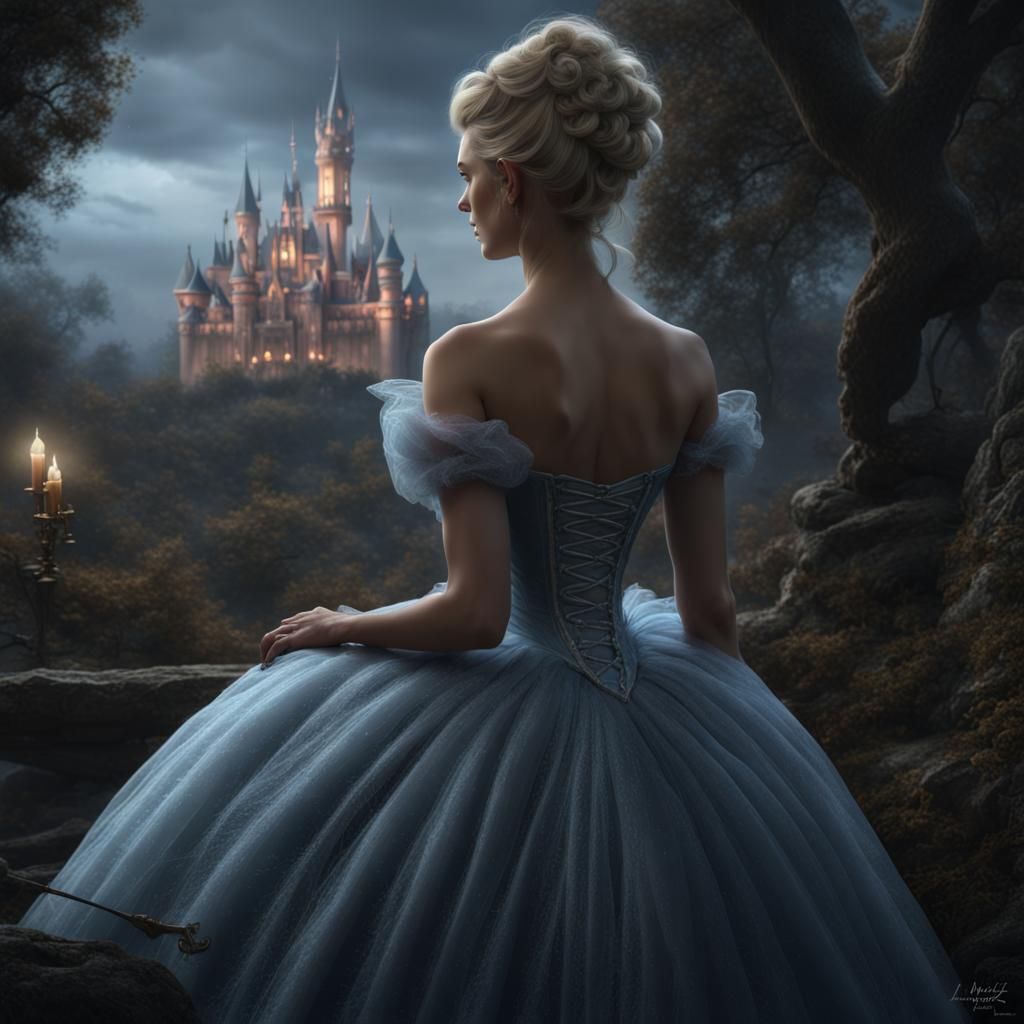 Dark Cinderella Fairytale: Hyperdetailed Fantasy Art