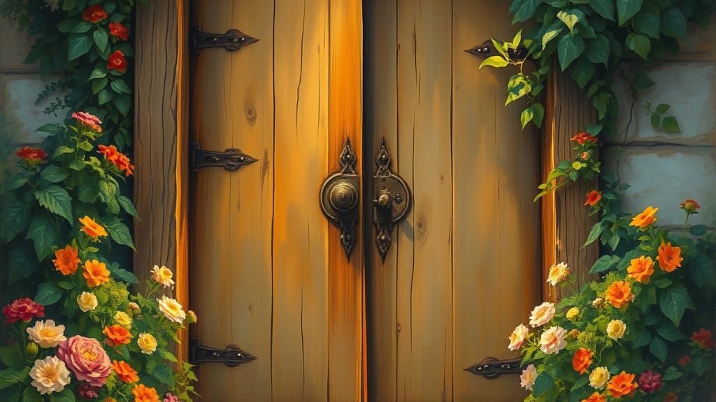 Whimsical Wooden Doorway to a Secret World