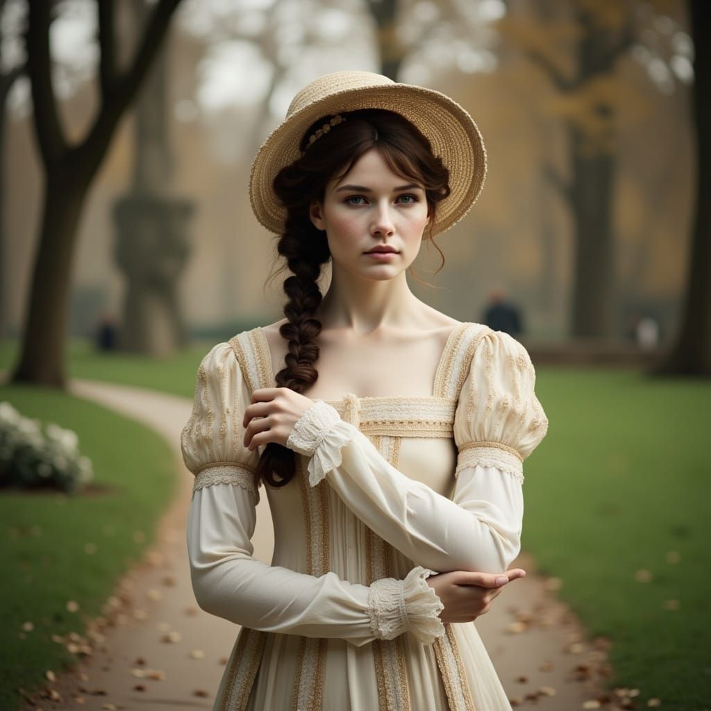 Young Woman in Regency Costume in Bath