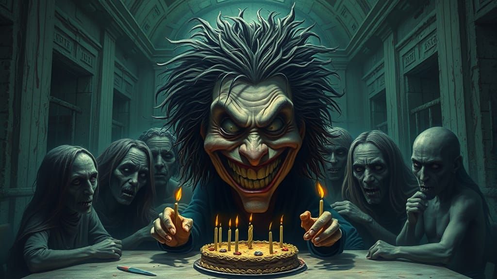 Grotesque Birthday Party in Dilapidated Asylum