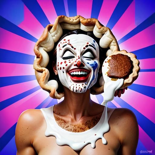 the physical comedy of a pie in the face is inherently funny...