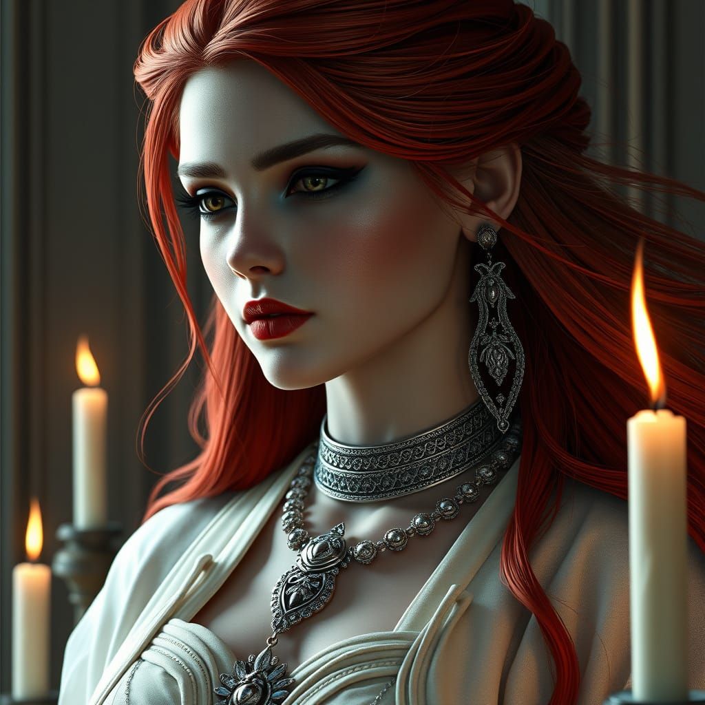 Surreal Goddess in Fantasy Art Style with Intricate Details