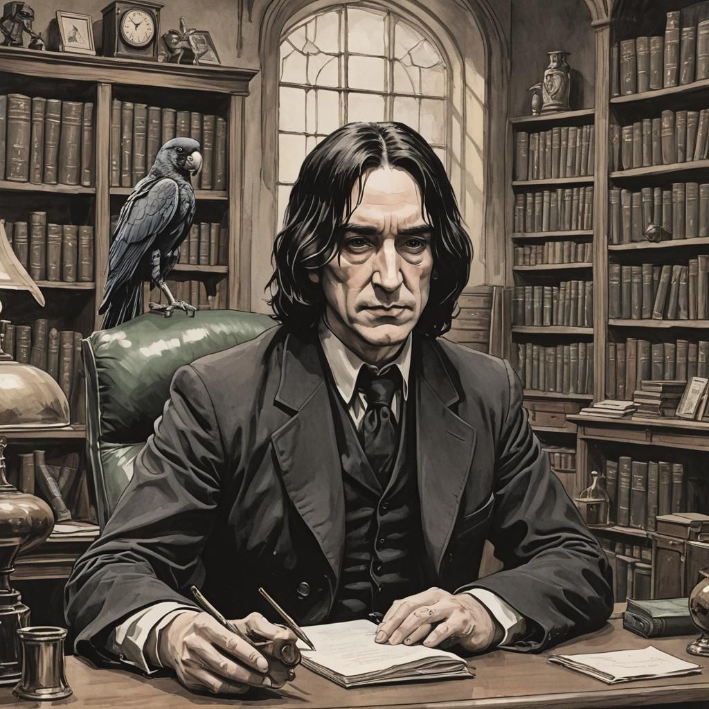 Young Severus Snape in His Office