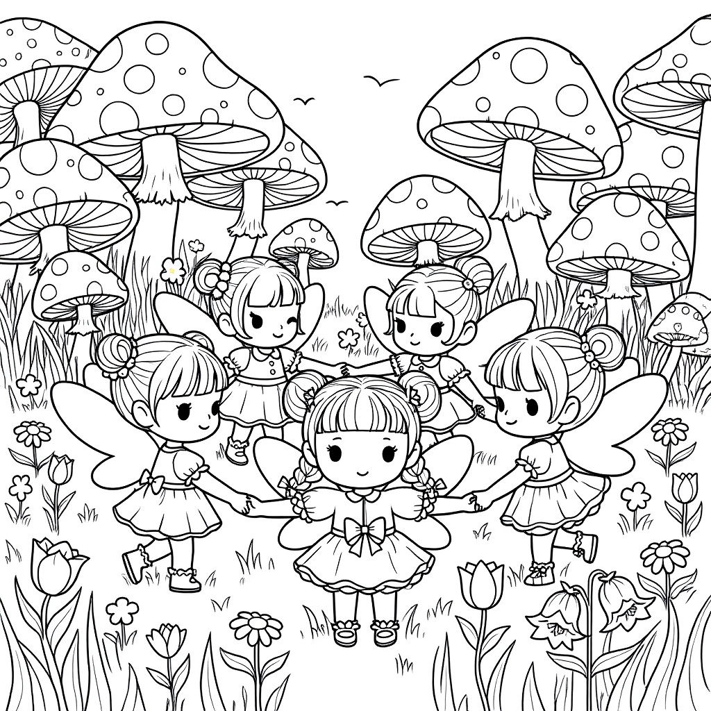 Cute Kawaii Chibi Fairies Play Ring