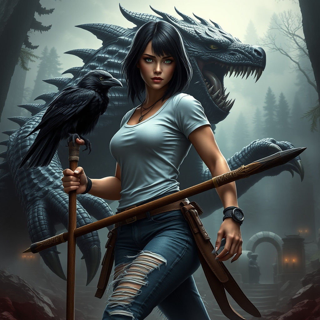 Warrior Battles Monster in Mystical Forest