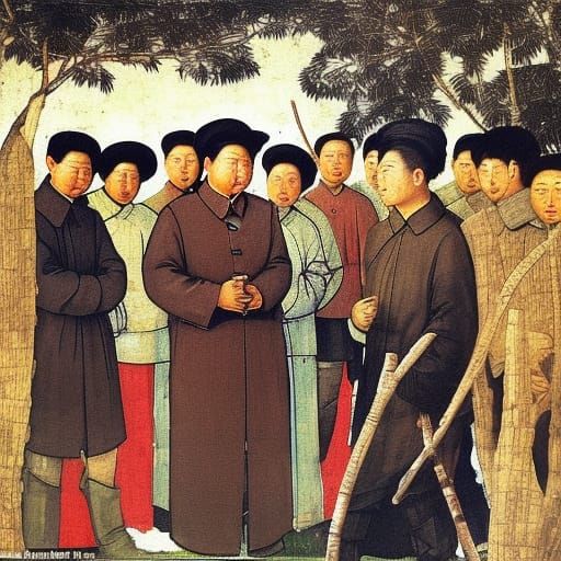 Chairman Mao at Harvest Festival: A 1960s Painting