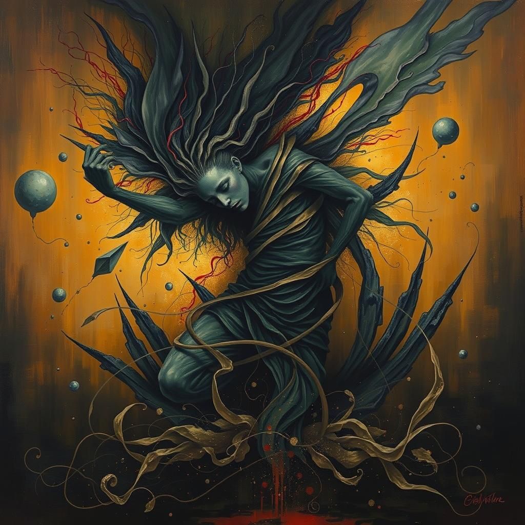 Ethereal Spirit Form in Abstract Expressionism