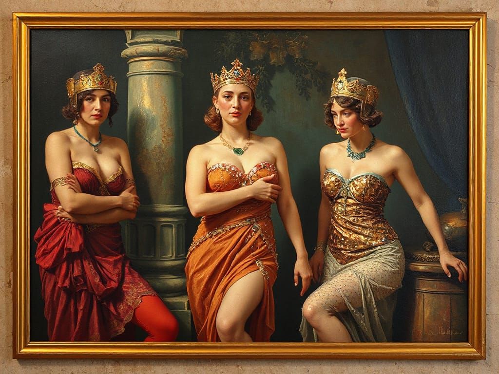 Cabaret Showgirls-Vestals in Ancient Rome Oil Painting