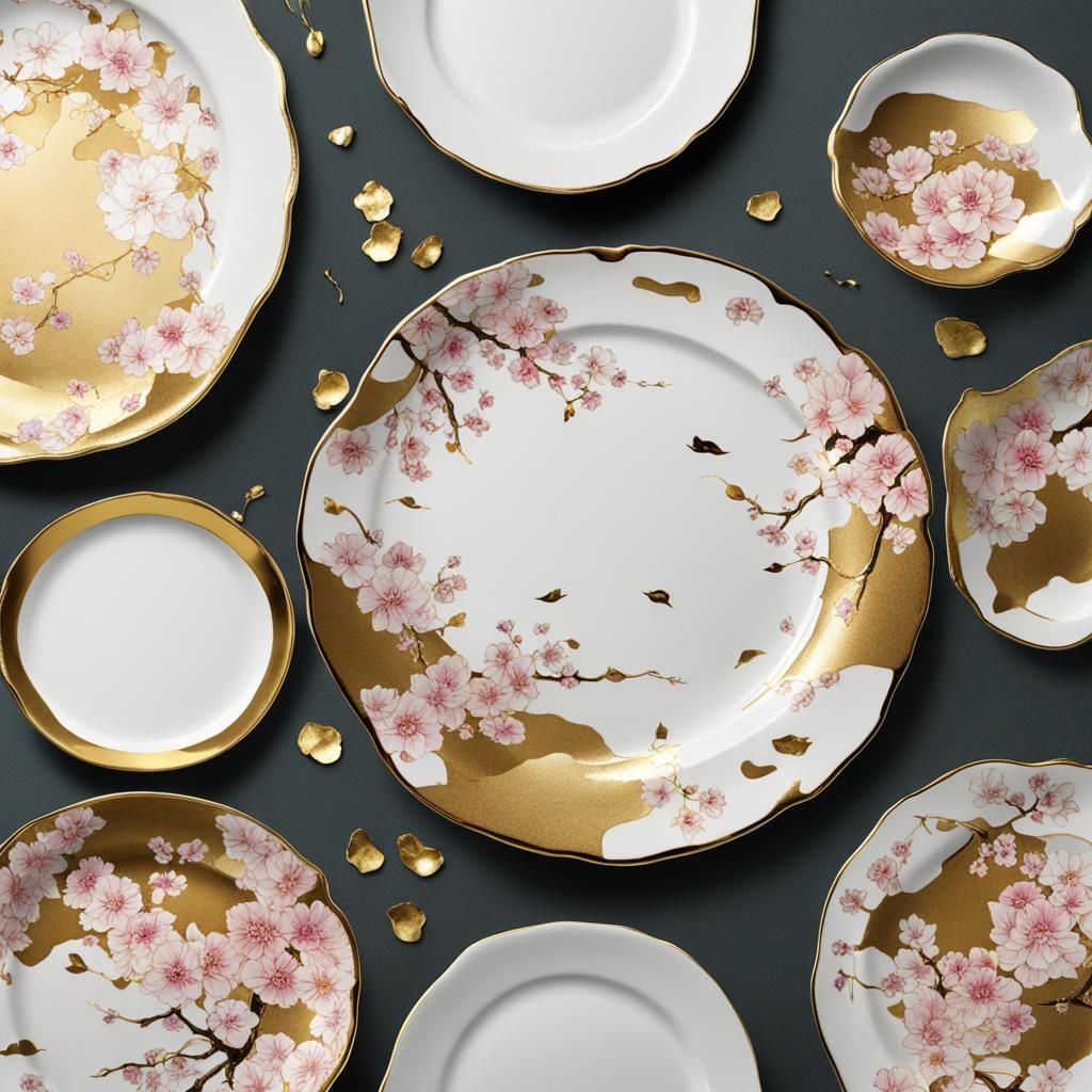 Wabi-Sabi: Gold-Repaired Sakura Plate