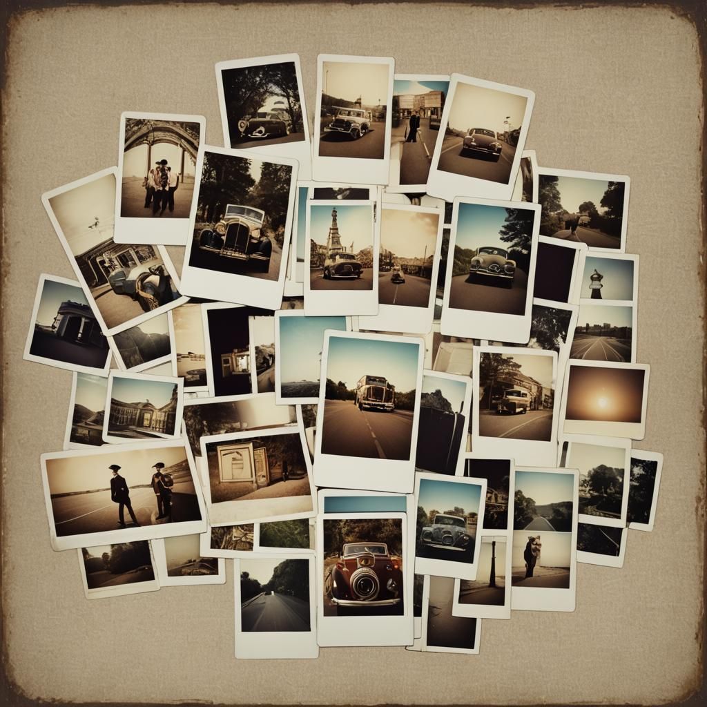 Nostalgic Vintage Instant Photography with White Borders