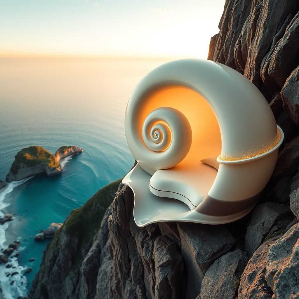 Elegant Snail Shell perches on Mountain Peak