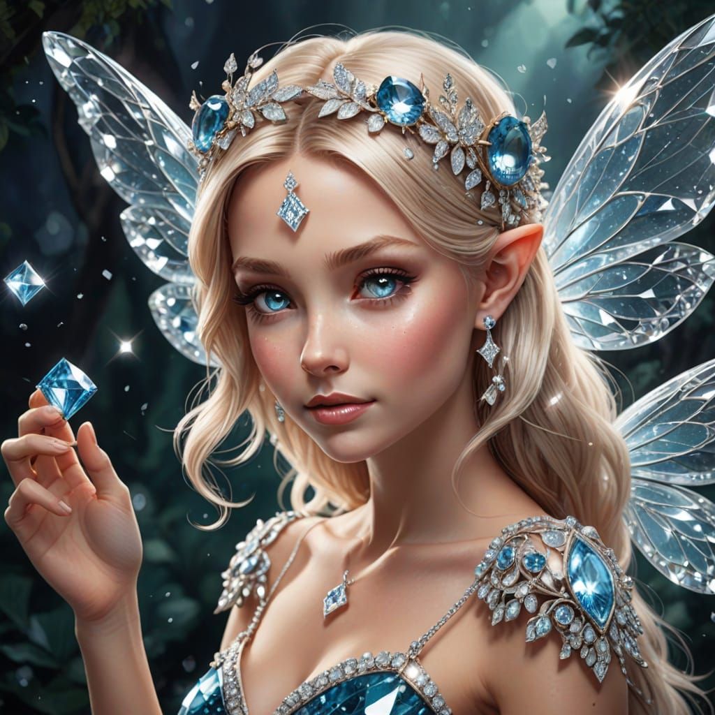 Fairy Amidst Diamond Geodes