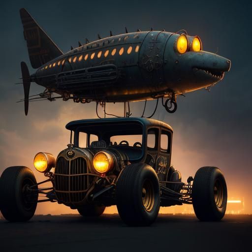 Steampunk Rat Rod in Electric State Style