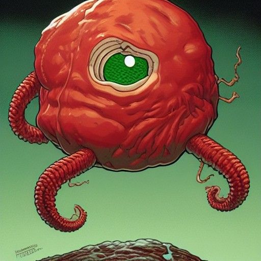 Cthulhu Meatwad Comic Book Art in Hyperrealism