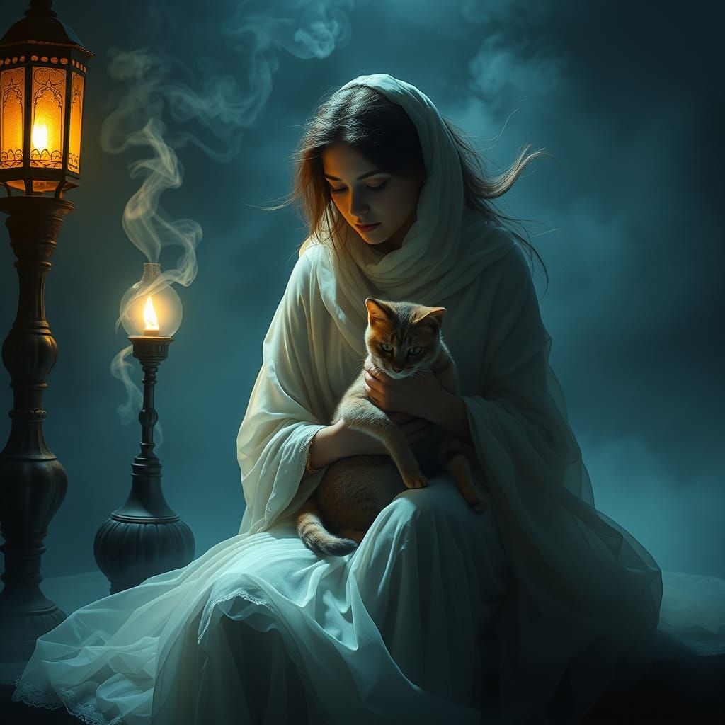 Egyptian sand cat spring time