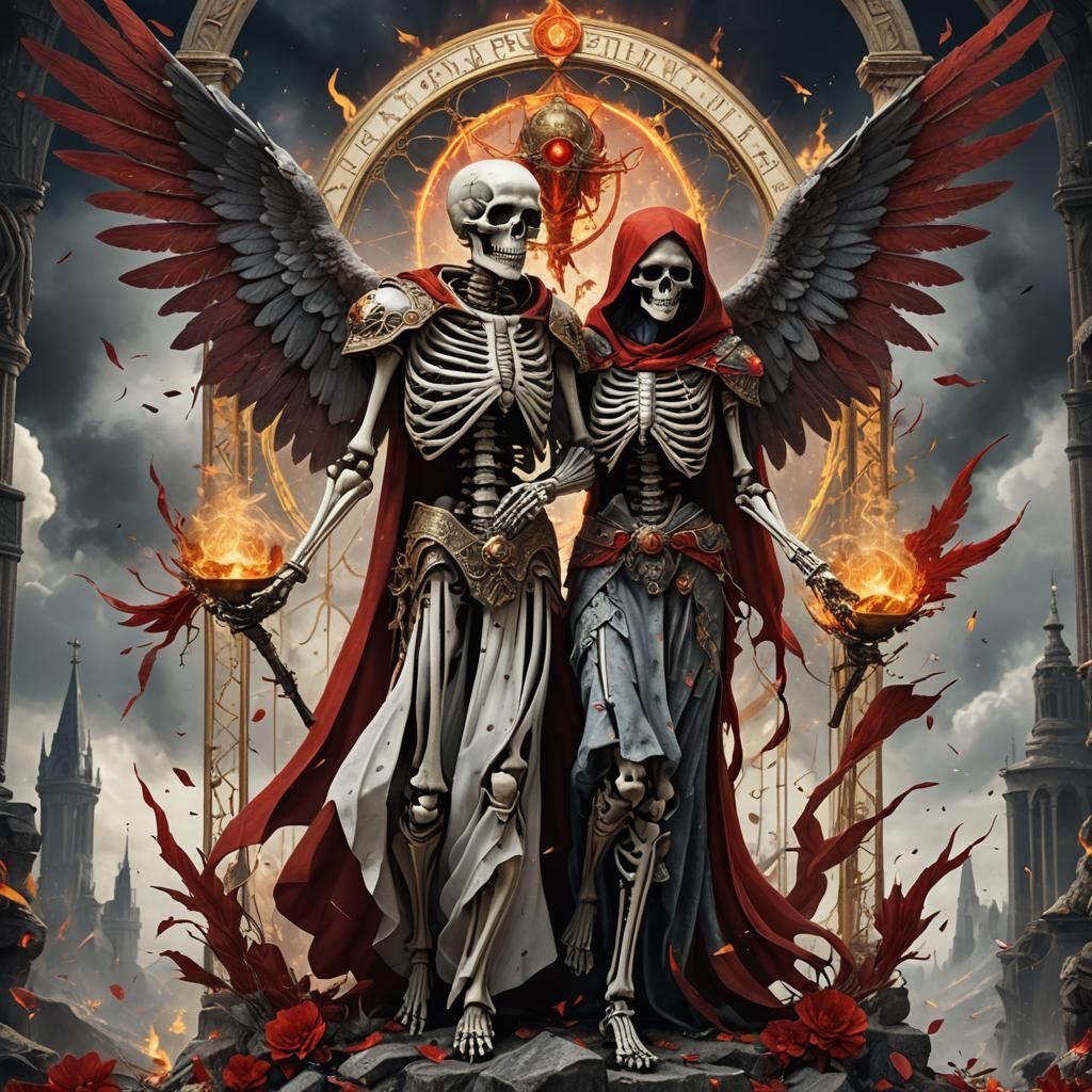 The Temperance Tarot Card in Detailed Matte Painting