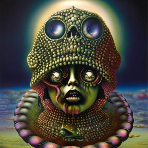 Zombiecore Devil Girl in Dystopian Wasteland