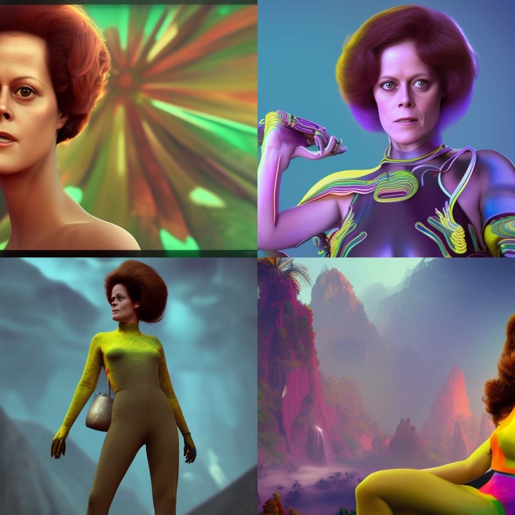 1960s Sigourney Weaver: Vibrant Hippy Portrait