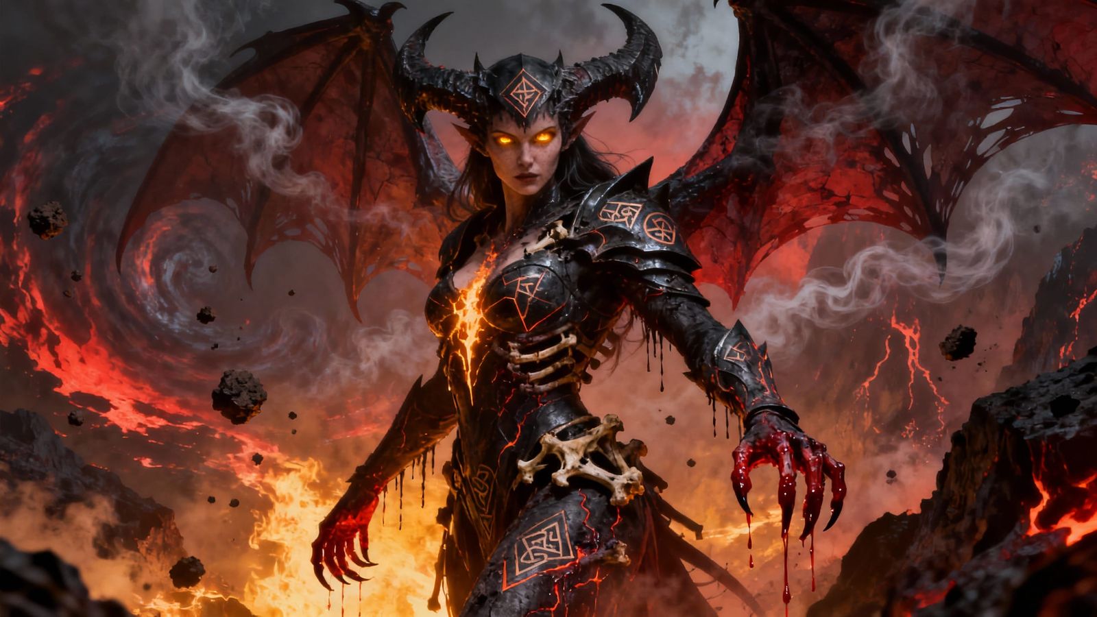 Demon of Hellfire and Shadow in Dark Fantasy Style