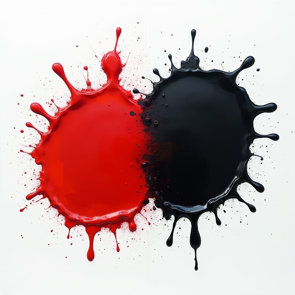 Abstract Paint Splashes in 3D, Minimalist Style