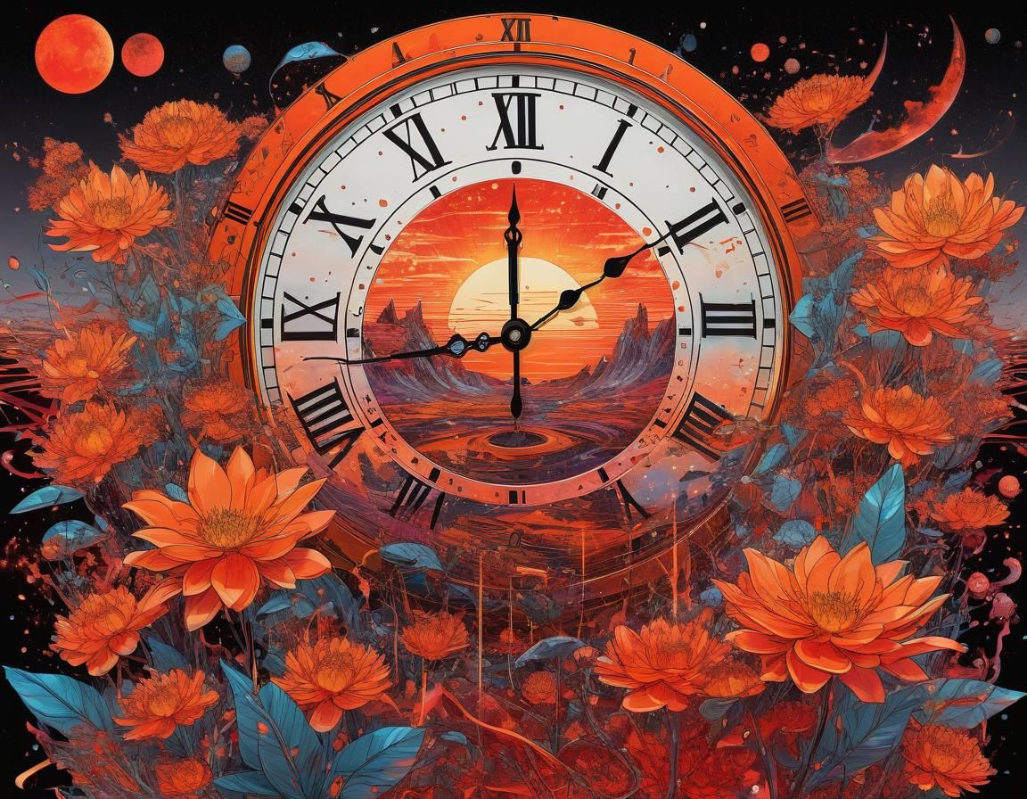 Ethereal Abstract Floral Art in Red-Orange Hues