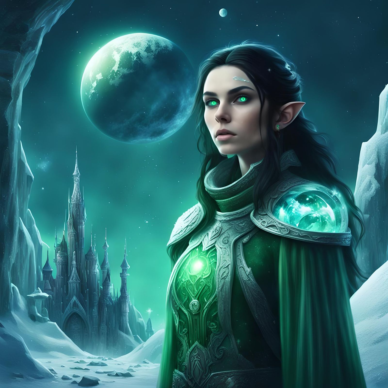 Icy Planet Elf: A Space Muse Portrait