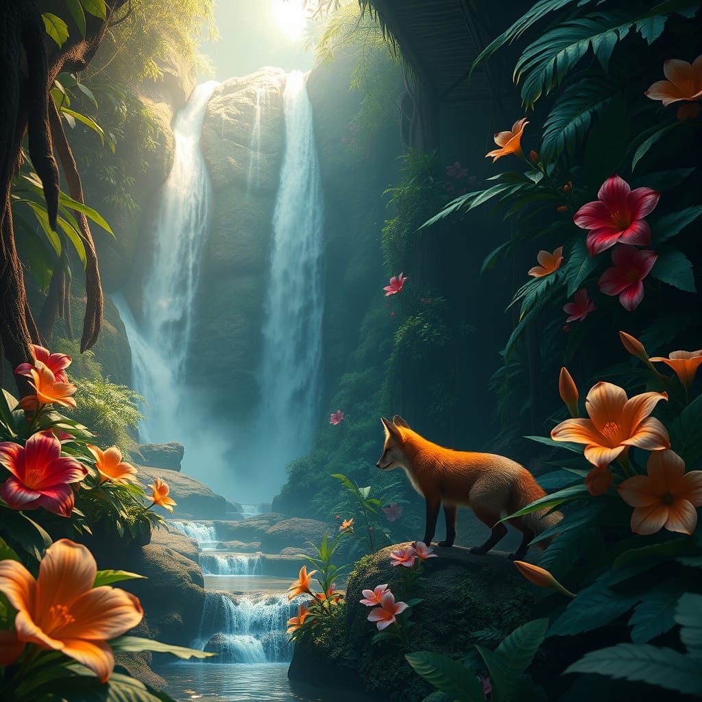Exotic Jungle Paradise in Vibrant Splendor
