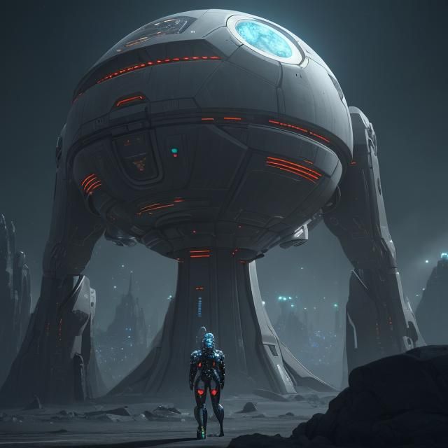 Planet-Sized Futuristic Computer with Biotech Fusion