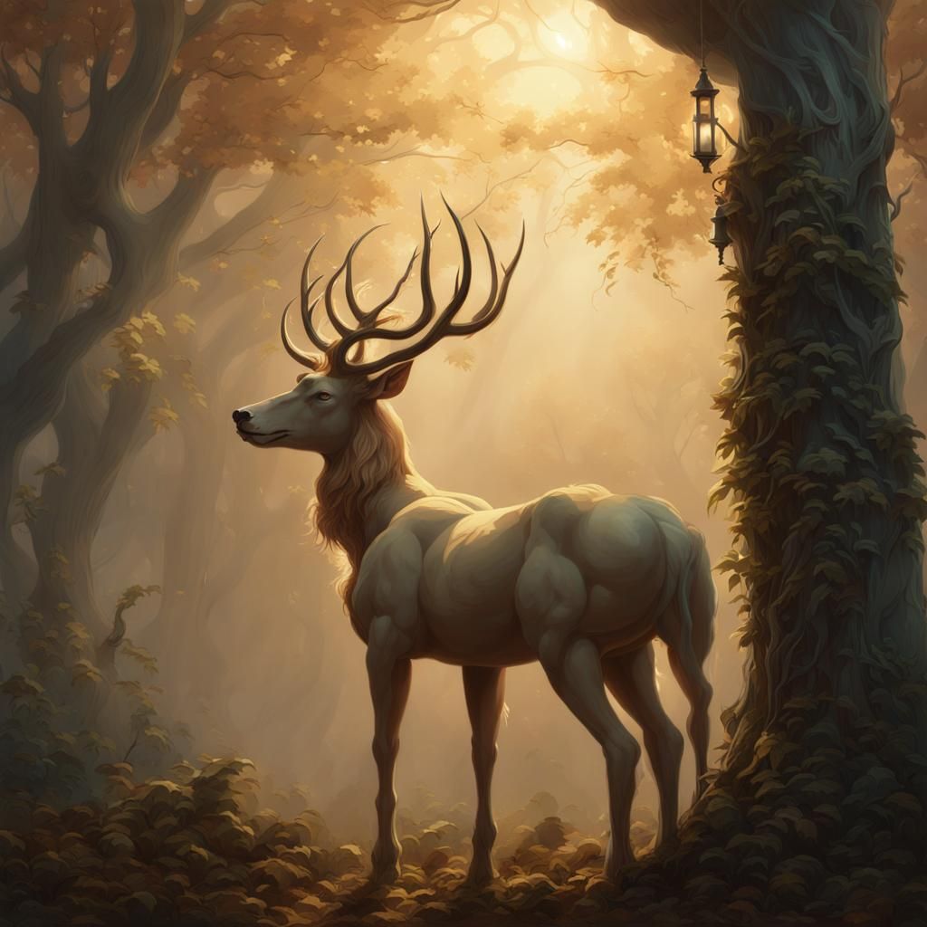 Majestic Centaur in Misty Forest: Mythological Concept Art