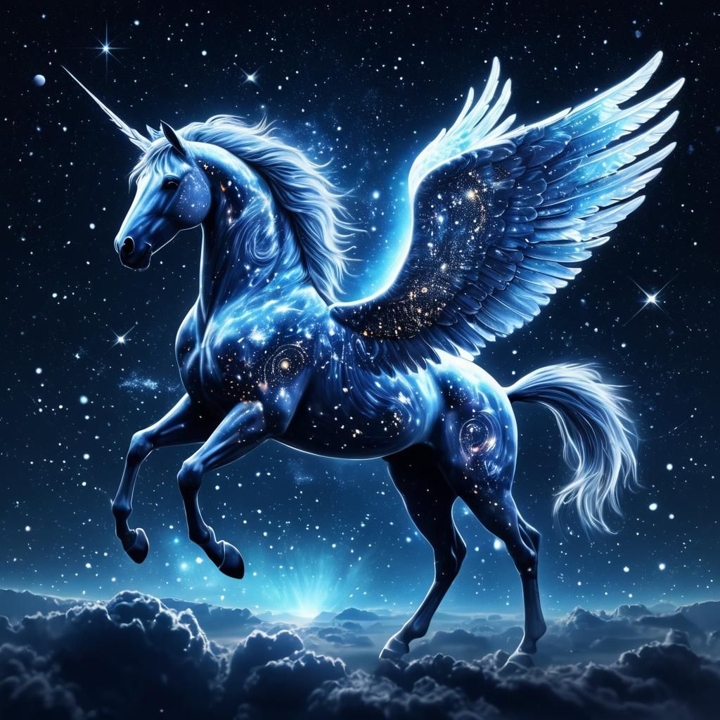 Cosmic Pegasus in High-Resolution Digital Artwork