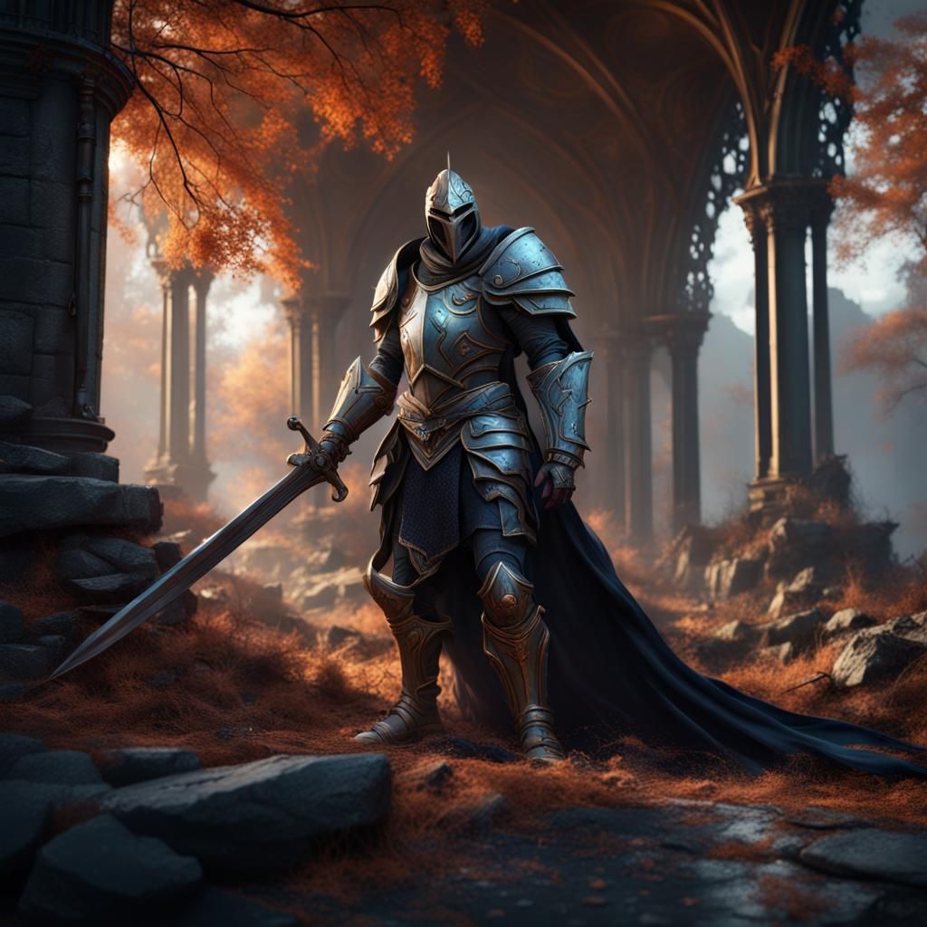 Fallen Knight in Detailed Matte Painting