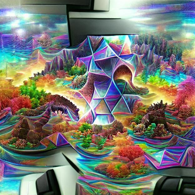 Holographic Psychedelic Fractal Geometric Landscape