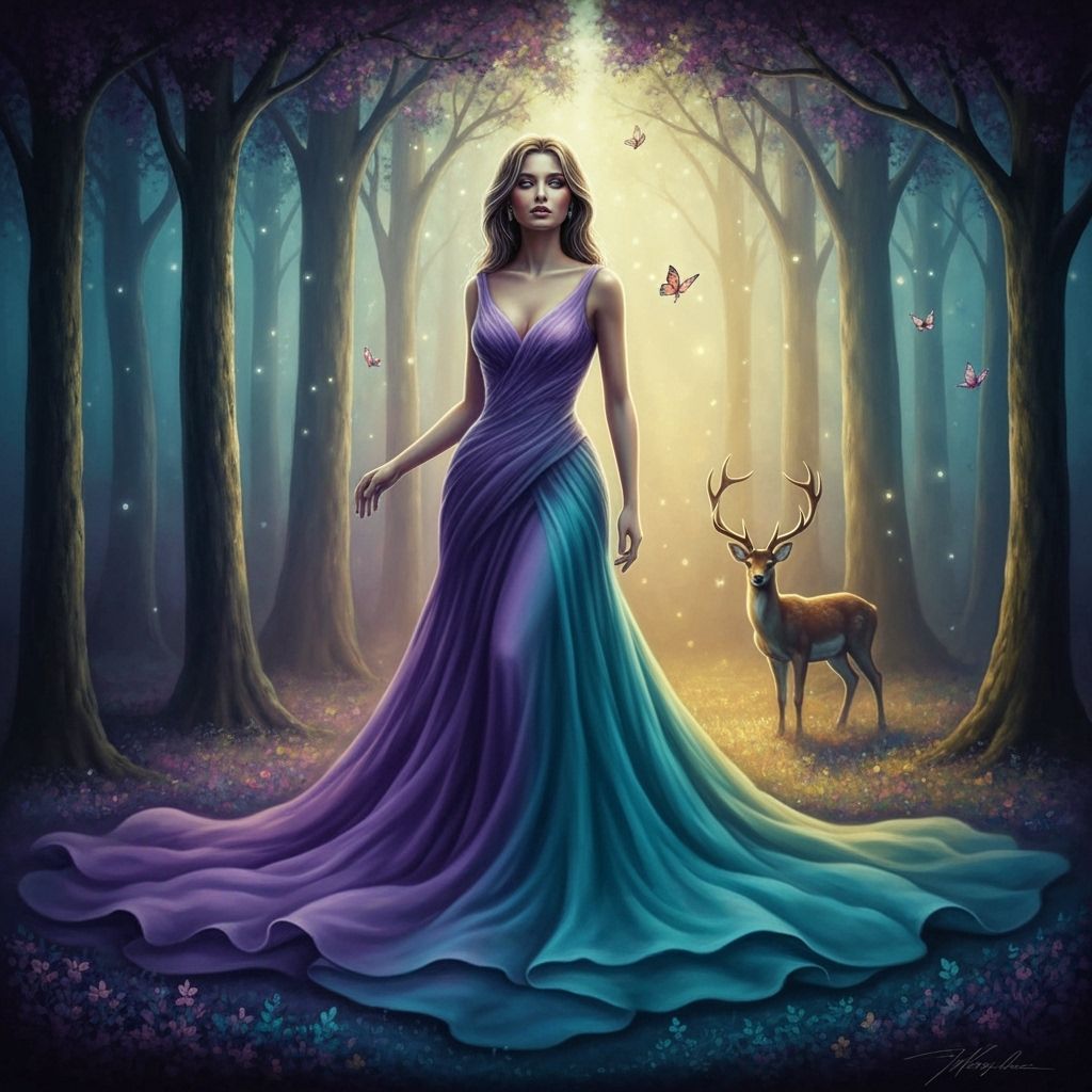 Mystical Forest Airbrush Painting at Twilight