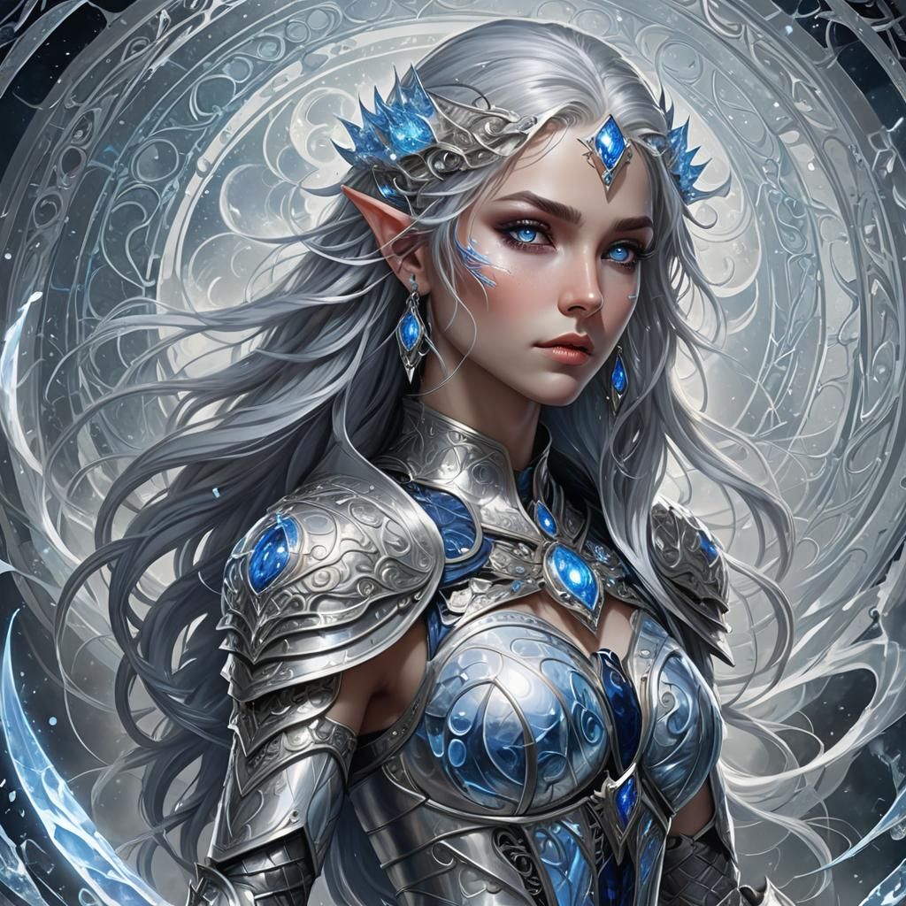 Ethereal Moon Elf Warrior-Mage Summoning Magic