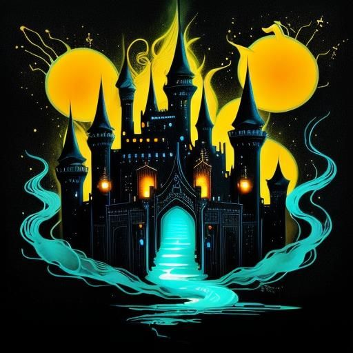 Fantasy Castle Silhouette Formed by Candle Smoke