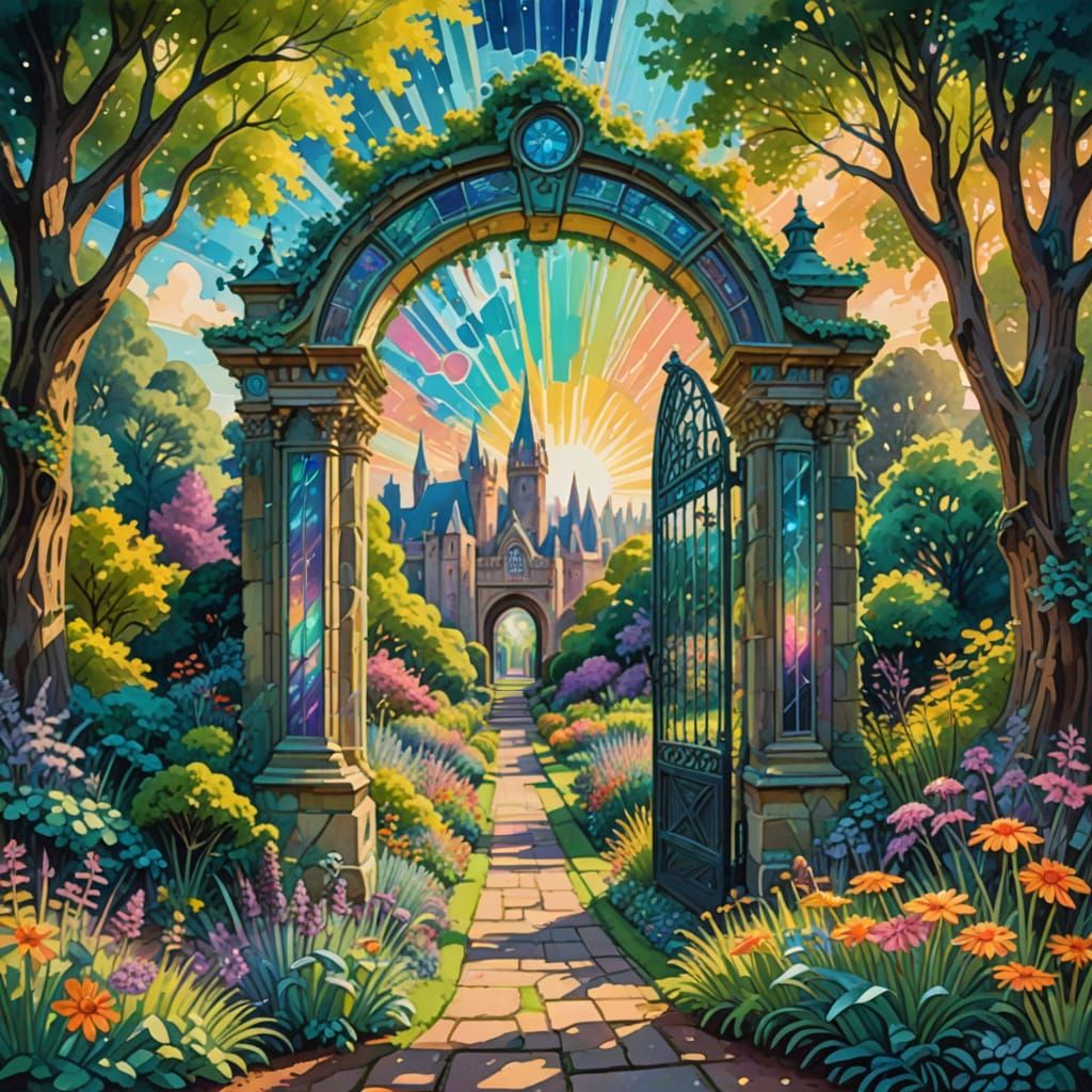 Glitching Portal Opens in English Garden