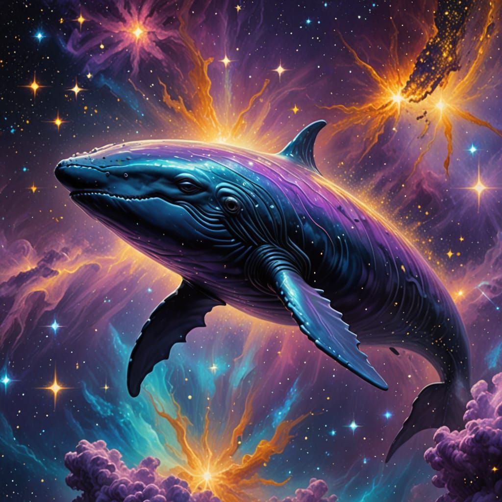Galactic Space Whale in Iridescent Opalescence