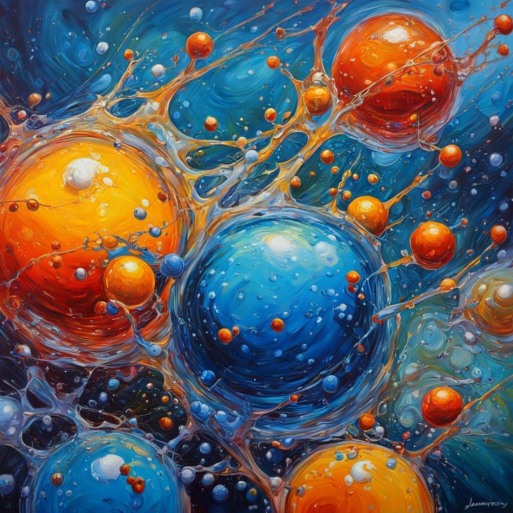 Viscous Liquid: An Impressionist Oil Painting
