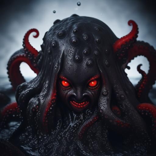 Horrific Octopus Demon Arises from Black Silk