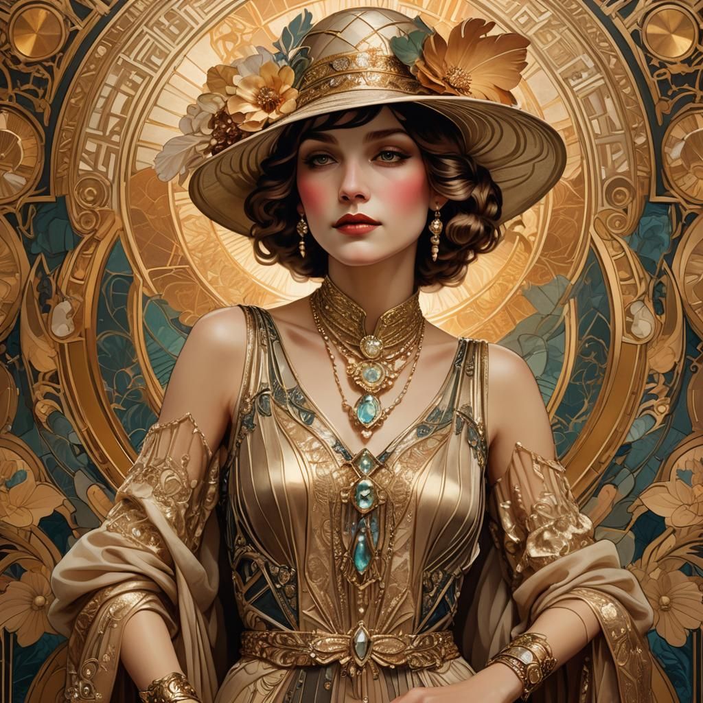 Art Deco Woman in 1930s Fashion