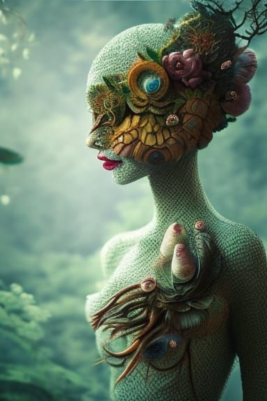 Woman Exploding in Mycelium Network: Forest Exposure