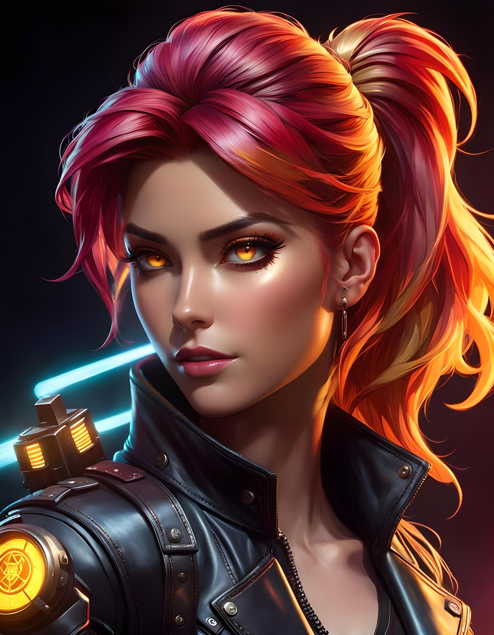 Sunset Shimmer: Cyberpunk Gunslinger Portrait
