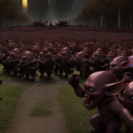 Goblin Horde Invasion: A Scene of Chaos
