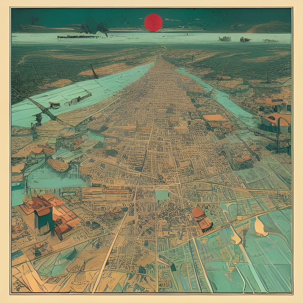 Intricate Old Map of Russian City