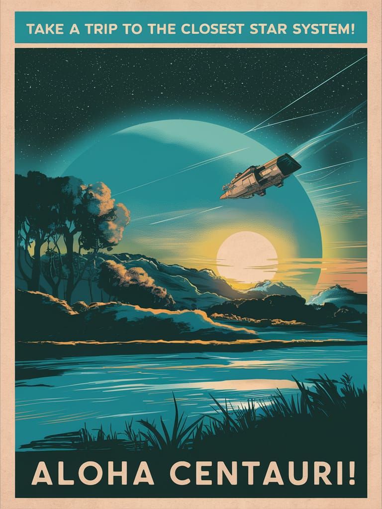 Vintage Sci-Fi Poster: Journey to Alpha Centauri