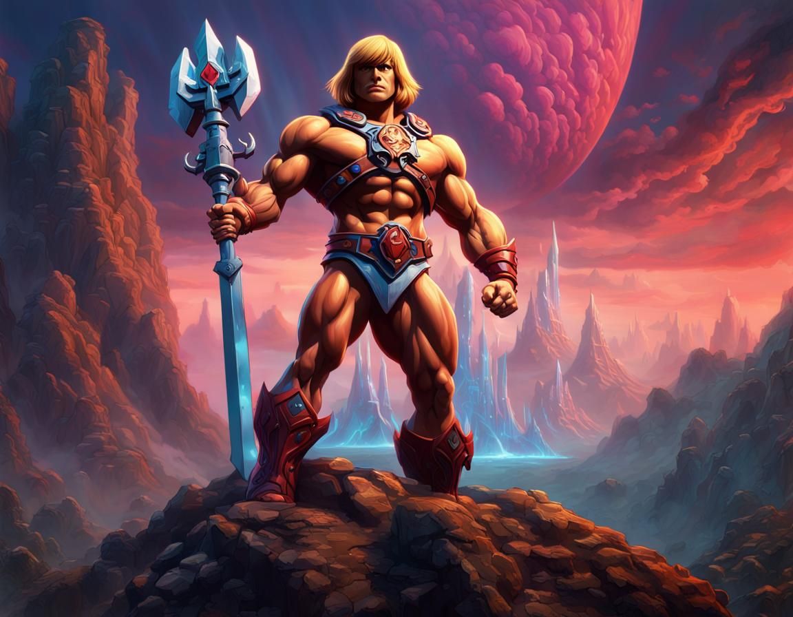 He-Man Portrait in Detailed Matte Painting Style