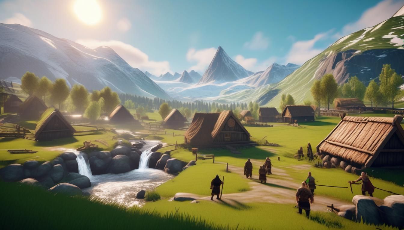 Viking Village in a Peaceful Valley