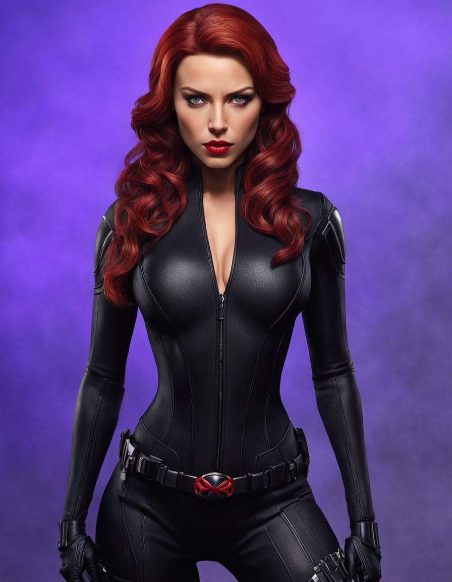 Marvel Black Widow in Elegant, Ultra-Realistic Portrait